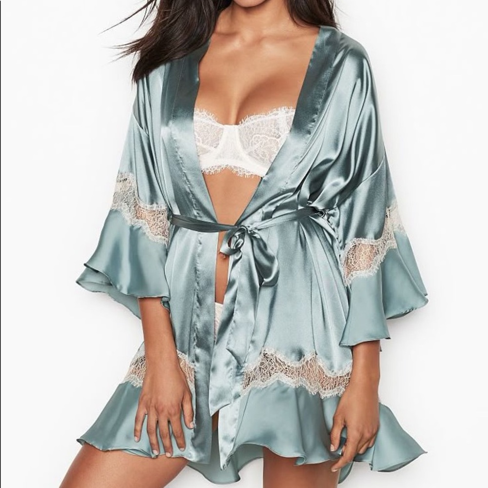 Victorias Secret Satin Flounce Robe